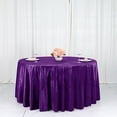 thumbnail image 4 of Balsa Circle 120" Purple Round Premium Velvet Tablecloth Event Catering Linens Banquet, 4 of 8