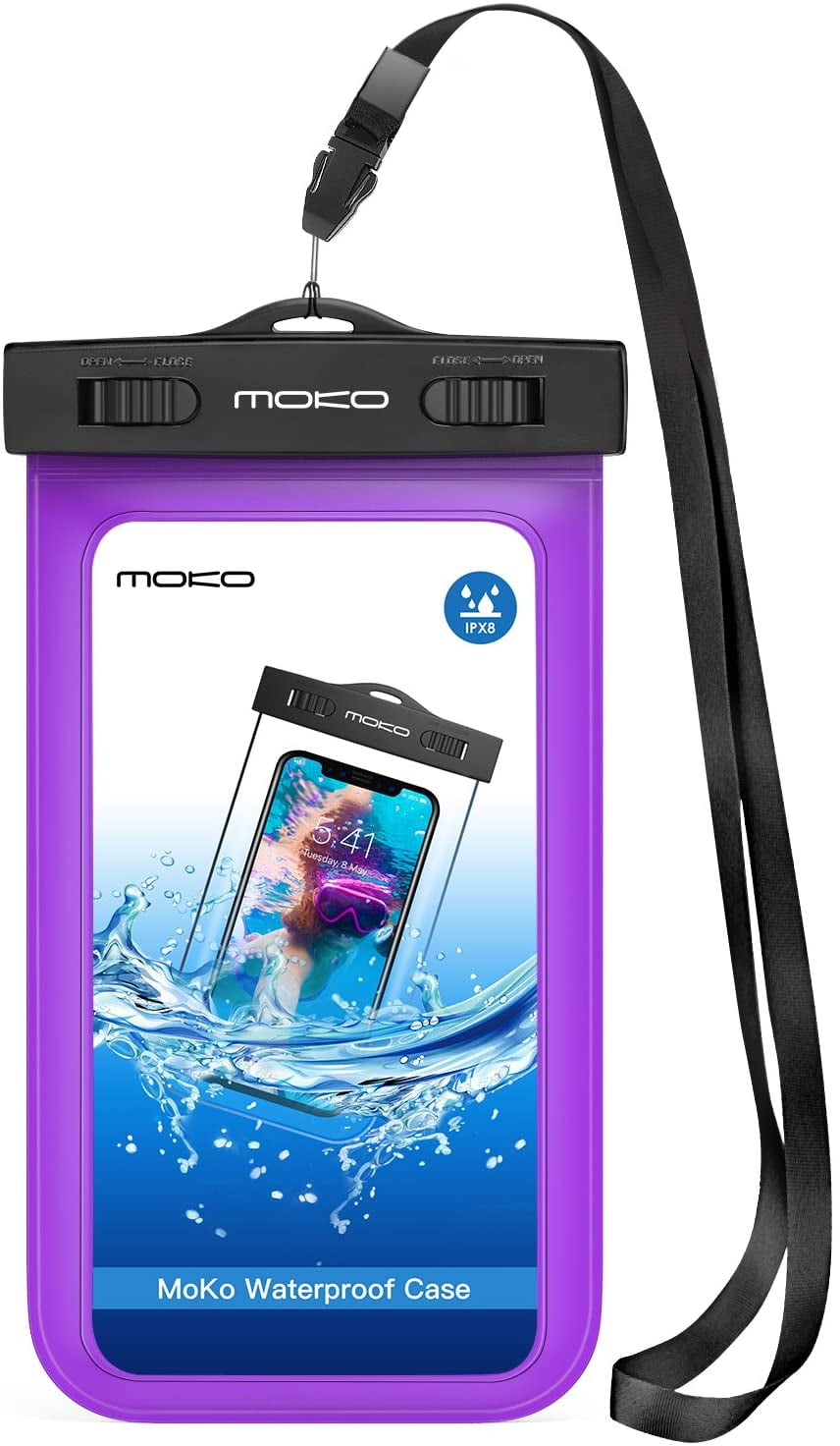MoKo Waterproof Phone Pouch Bag, Underwater Cell Phone Case Dry Bag
