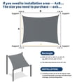 thumbnail image 6 of 12x16Ft Sun Shade Sail with Curved Edges, UV Protection & Rust Resistant Shade Sail Canopy for Backyard, Deck, Patio, Garden, Dark Gray, 6 of 8