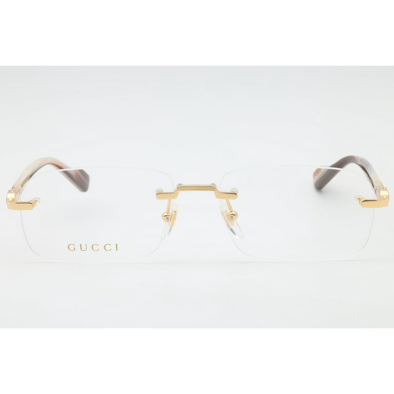 Gucci Men's Gold Rectangular Eyeglasses GG1221O 002