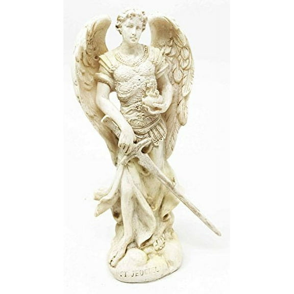 Holy Saint Jegudiel Jehudiel Archangel Collectible Figurine Patron of All Who Work & Spiritual Endeavors Reward Of God Resin In Ivory Finish
