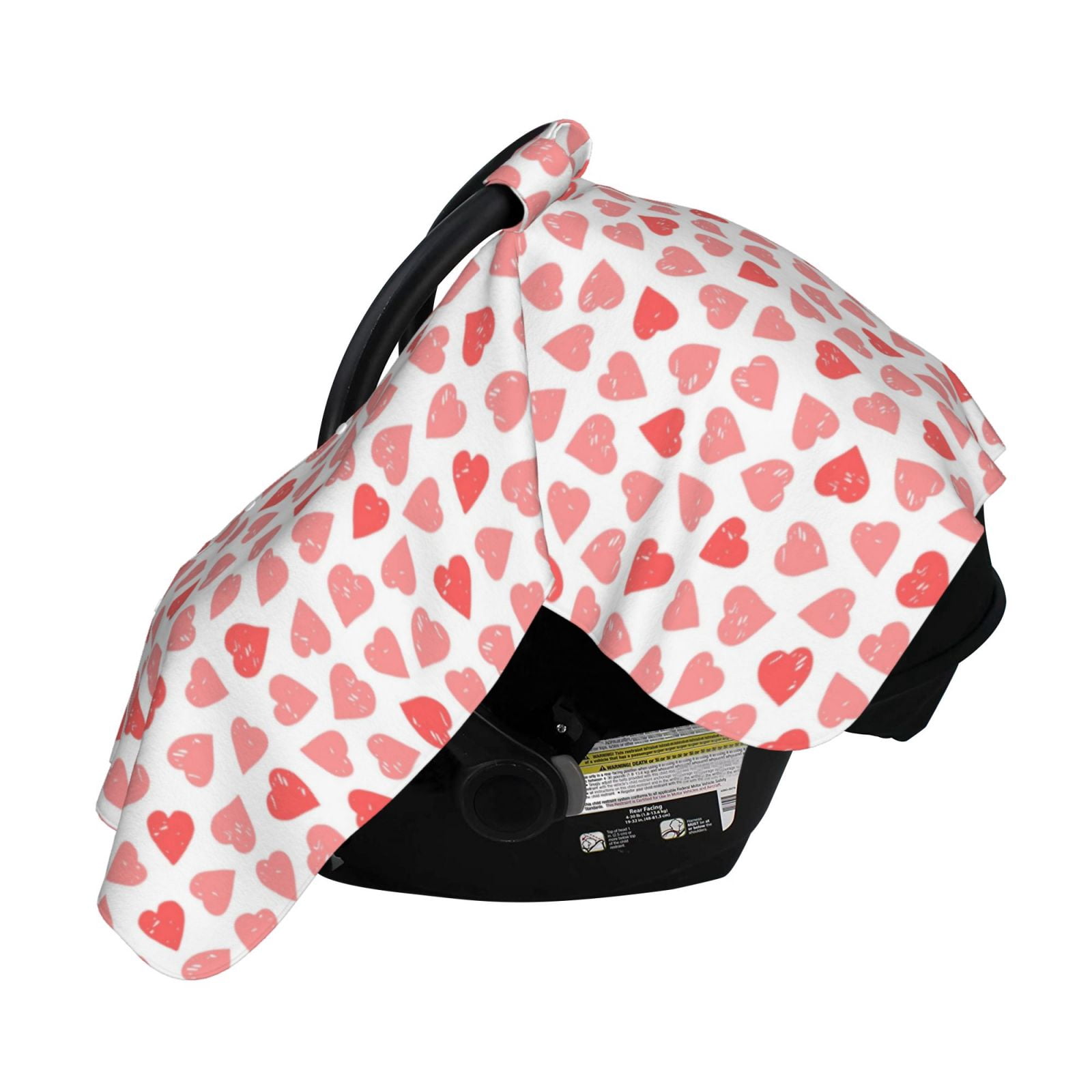 Naloa Hearts Baby Car Seat Cover, Breathable Baby Carrier Cover, Multiuse Baby Carrier Cover & Nursing Breastfeeding Cover