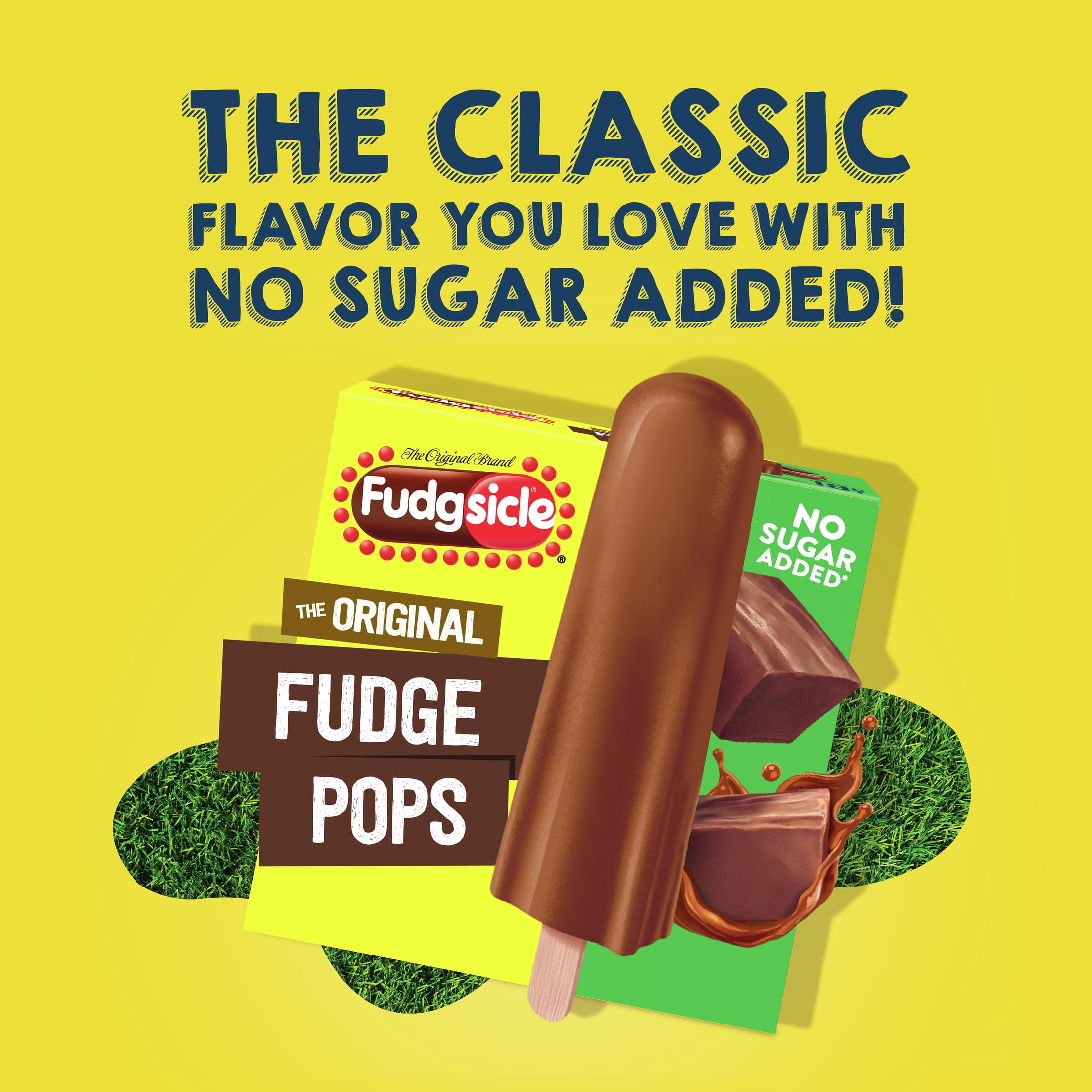 Popsicle Fudgsicle Original No Sugar Added Fudge Pops, 18 Count