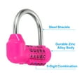 thumbnail image 3 of Uxcell Combination Padlock, 5 Digit Gym Locker Lock Alloy Steel Password Padlock, Pink, 3 of 6