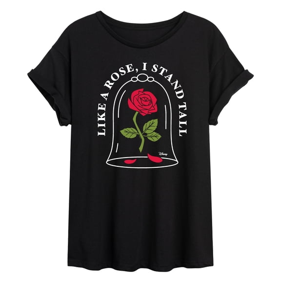 Disney Beauty & The Beast - Like A Rose, I Stand Tall - Women's Oversized T-Shirt