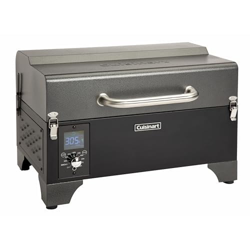 Cuisinart CPG-256 Portable Wood Pellet Grill and Smoker, 256 sq. inch Cooking Space, 8-in-1 Cooking Capabilities - Smoke, BBQ, Grill, Roast, Braise, Sear, Bake, &amp; Char-Grill