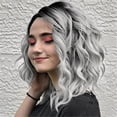 thumbnail image 3 of Beauos Clearance Short Hair Wigs Wavy Glueless Women Wig Rose Human Front Gray Net Wig, Wigs for Women Clearance Sale, 1X Wig, 3 of 4