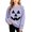 Purple, variant on Risckoth Girl's Pumpkin Face Print Crew Neck Sweatshirt, Warm Long Sleeve Casual Pullover