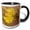 Black/White, variant on 3drose, Imperial Sand Dunes Recreation Area, Ca. Blooming Verbena Flowers., 11oz Two-tone Blue Mug