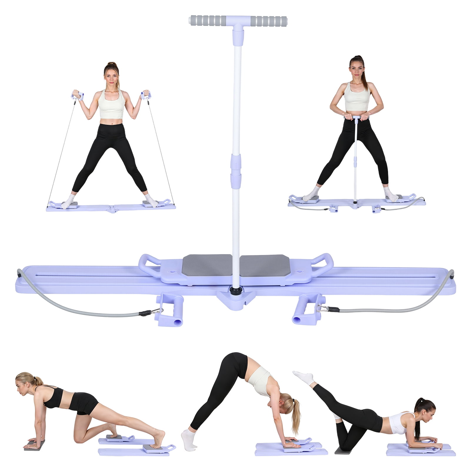 AurumEdge Split Pilates Board, Foldable Pilates Reformer Equipment & Ski Balance Board, Multi-Purpose Pilates Sliding Board, Home Pilates Kit for Full Body Workout Clearance Fitness Board