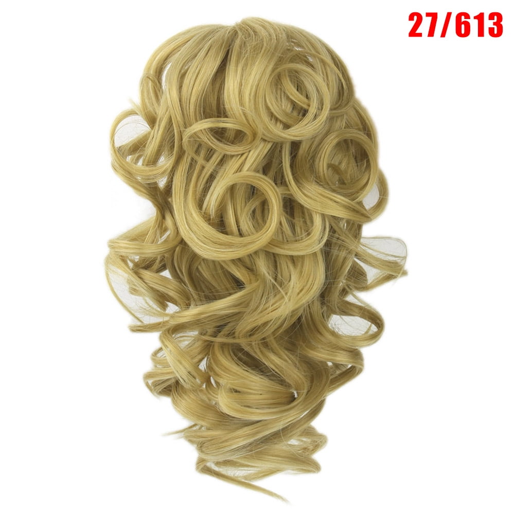 Claw Thick Wavy Wig Curly Long Layered Ponytail Wig Clip On Hair Extension  New Grab Clip Curly Ponytail Multi-Color Optional-27/613 - Walmart.com