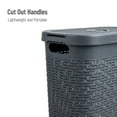 thumbnail image 5 of Mind Reader 40L Slim Laundry Hamper, Clothes Basket, Lid, Plastic, 18"L x 10.4"W x 23.5"H, Gray, 5 of 8