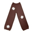 thumbnail image 6 of Arlun Womens Embroidery Flowers Crochet Sweater Pants Casual High Waisted Boho Straight Leg Knit Beach Loungewear Pants Winter Soft Stretch Comfort Warm Trousers Coffee S, 6 of 7
