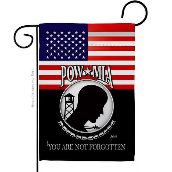 Americana Home & Garden G142626-BO 13 x 18.5 in. US POW MIA Garden Flag with Armed Forces Service Double-Sided Decorative Vertical Flags House Decoration Banner Yard Gift