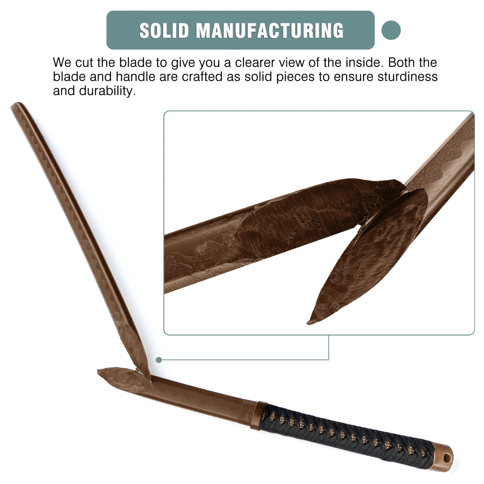 BJDJ Katana Sword high Toughness Polypropylene Performing Training (41") Brown Katana Practice Scabbard Cosplay Aikido (Brown)