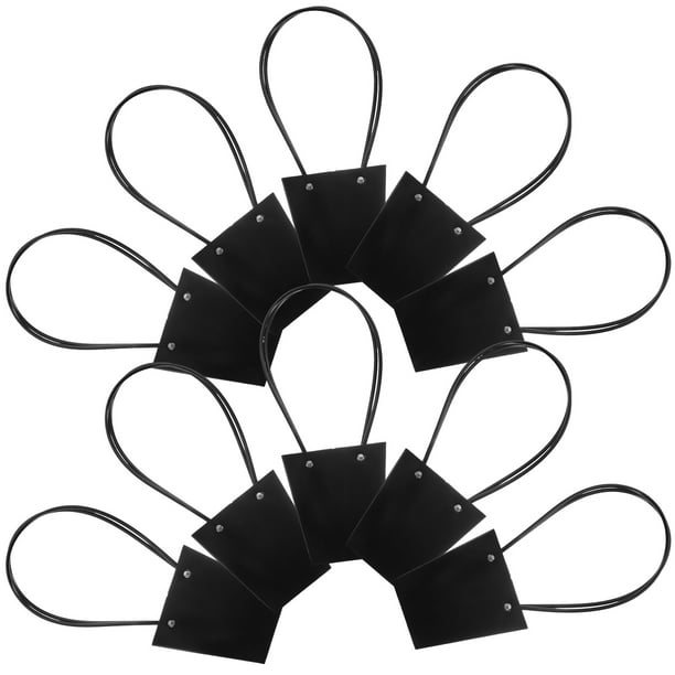 FOMIYES 10Ud Bolsas De Regalo Para Flores Negras Con Asa En Papel Kraft Para Embalaje De Ramos Y Cestas Pequeñas