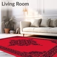 thumbnail image 2 of ODIKA 4'x6' Machine Washable Non-Slip Area Rug, Elegant Swirl Plush Oval Shag High Traffic Rug, Red, 582789, 2 of 7