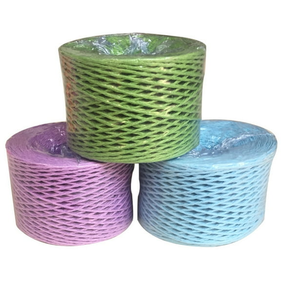 LOLIPPYY Raffia Paper Ribbon for Weaving and Crafting in Green 200m x 0.08Inch 1Set