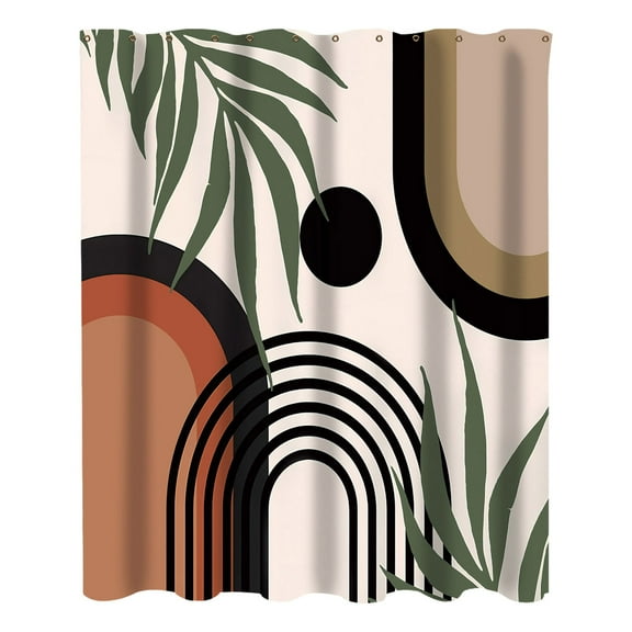 Bohemian Polyester Shower Curtain No Drill Bathroom Divider Decorative Partition