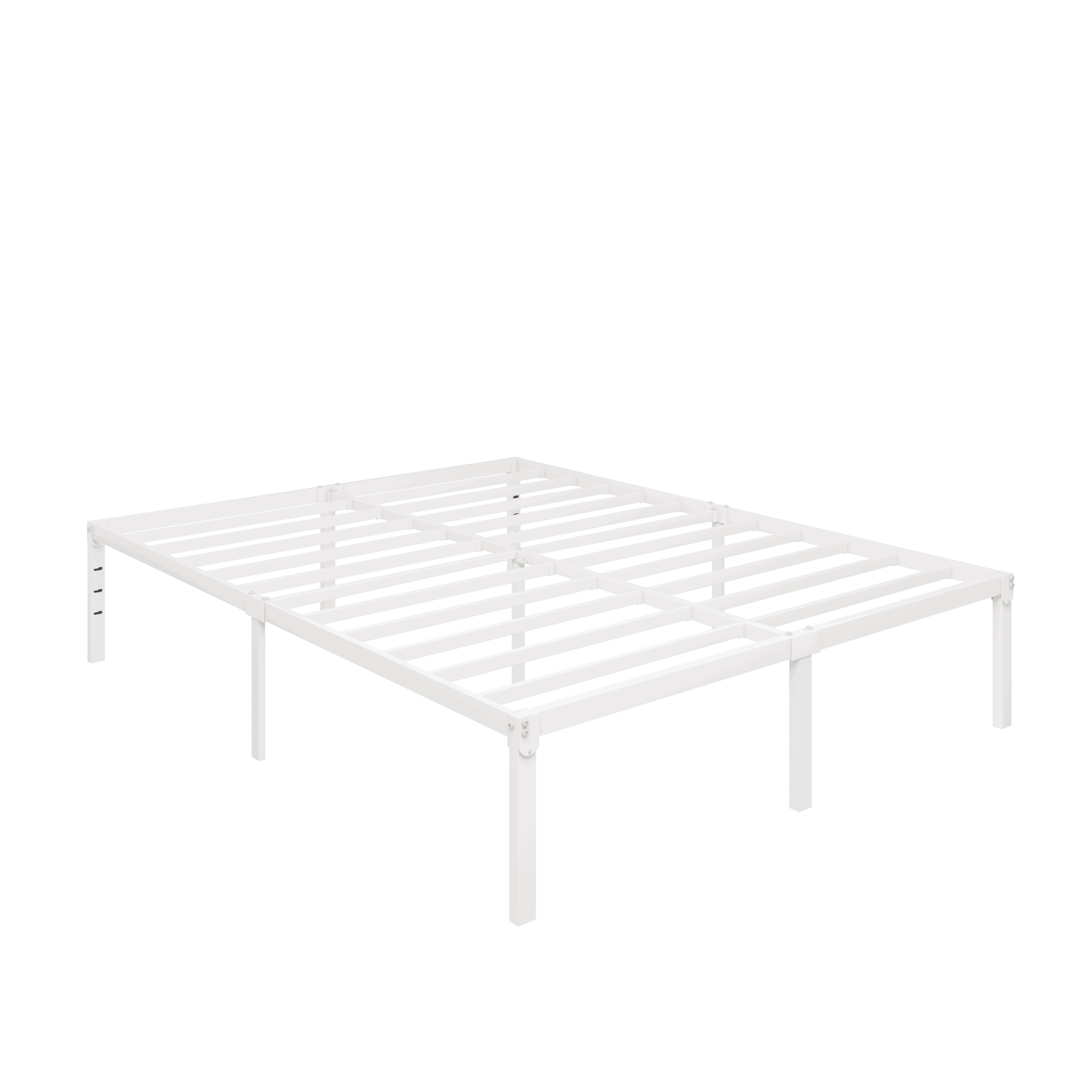 Einfach Full Bed Frame, Heavy Duty, No Box Spring Needed, White