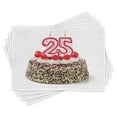 thumbnail image 1 of Ambesonne Party Place Mats Set of 4, Chocolate Cherry Cake, Standard Size, Red Cream Brown, 1 of 6
