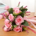 thumbnail image 4 of Wedding Bouquets for Brides or Bridesmaids Artifical Rose Posy with Satin Jeweled Bouquet Bridesmaid Holding Flowers Wedding Bouquets, 4 of 8