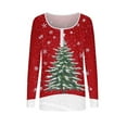 thumbnail image 5 of Aobny Shirt Women Compression Christmas T-shirts Henley Long Sleeve Pullover Red Women's T-Shirts,XL, 5 of 6