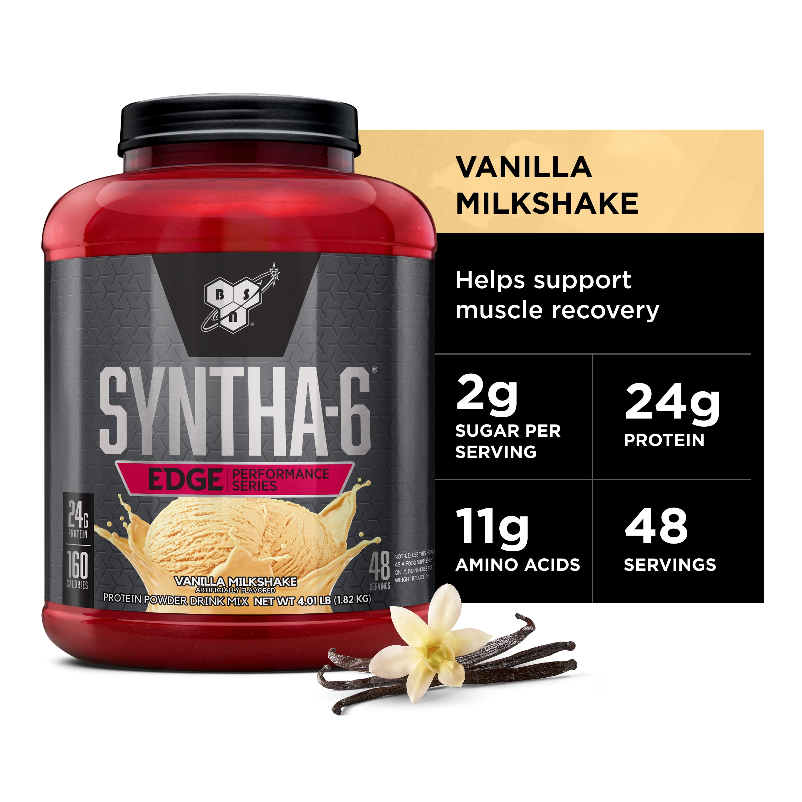BSN Syntha 6 Fit Casein and Whey Protein Powder, Vanilla Ice Cream