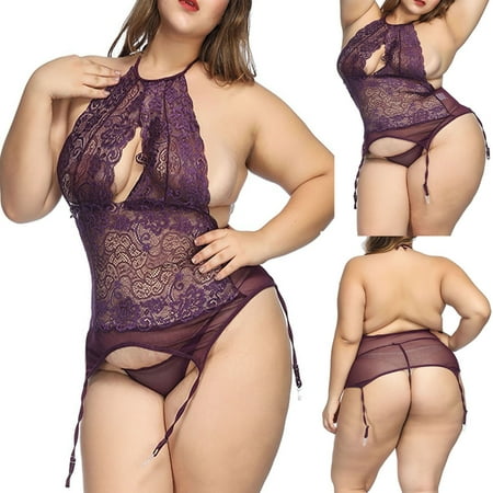 Sentmoon Lingerie for Women Fashion Women Plus Size Sexy Lace Lingerie Sleepwear Siamese Bodysuit Lingerie Women s Lingerie  Sleep & Lounge Valentines Day Gifts for Her Deals of the Day Clearance
