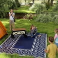 thumbnail image 2 of Outsunny 9' x 12' Reversible Outdoor Rug, Gourd Border, Blue, White, 2 of 10