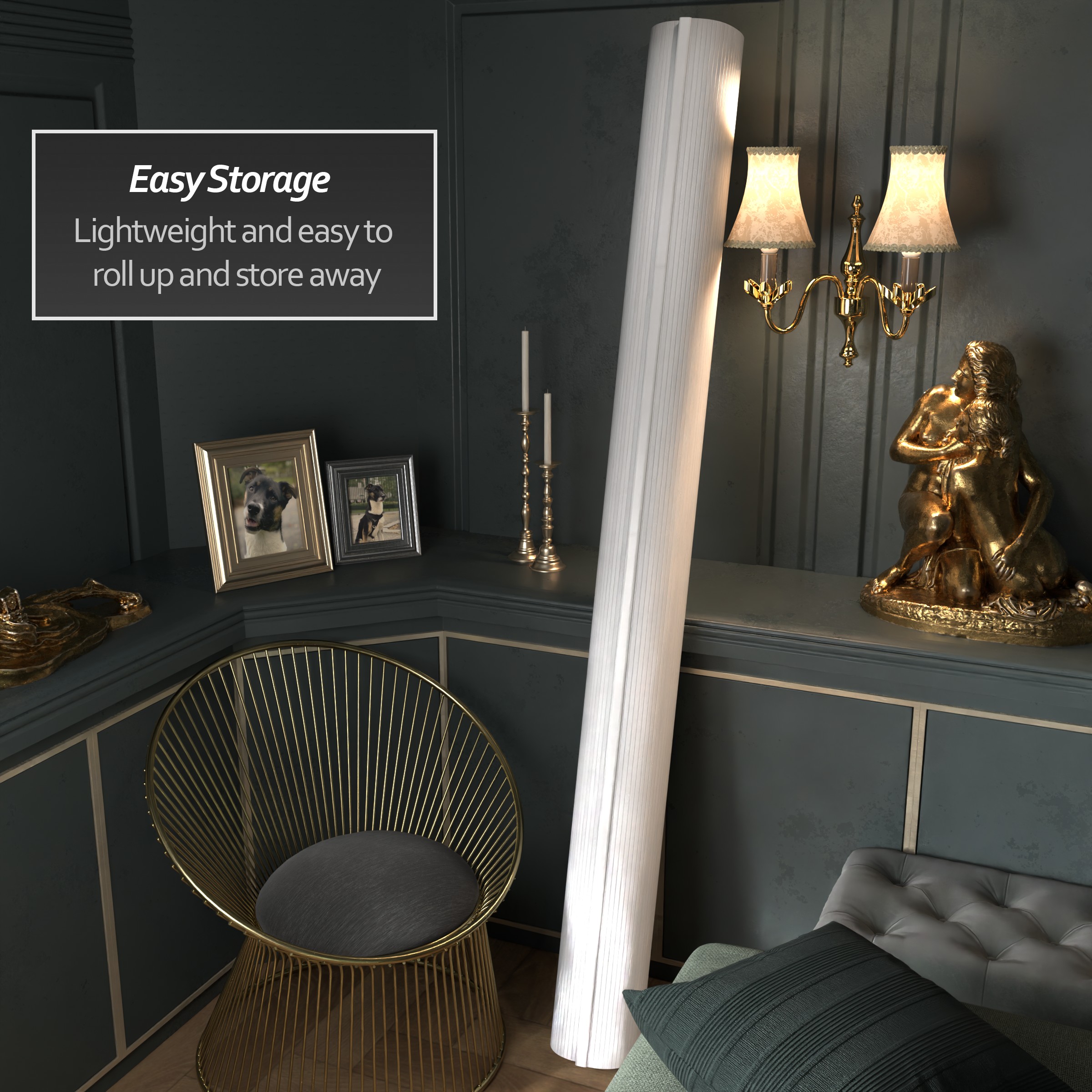 7 ft. Tall Bamboo Wave Screen - White