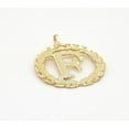 thumbnail image 2 of Genuine 14k Yellow Gold 0.78" Wreath Initial Letter F Pendant Necklace 16", 18", 20", 22" Trendy Charm Initial Necklaces for Women, 2 of 8
