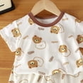 thumbnail image 4 of Kogui Pajamas Toddler Girls Pajamas Sets Short Sleeve Kids Pjs Button Down Sleepwear 6 12 Months (Coffee,6-12 Months), 4 of 4