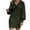 Army Green, variant on Fesfesfes Women Dress Casual Solid V-Neck Long Sleeve Loose Dress Fall Blouse Pullover Tops Tops on