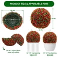 thumbnail image 4 of Towallmark 2 PCS 20.9'' Artificial Topiary Balls UV Protected, Flower Topiary Balls Decorative Balls for Indoor Outdoor Decor, Wedding Decoration, Red, 4 of 5