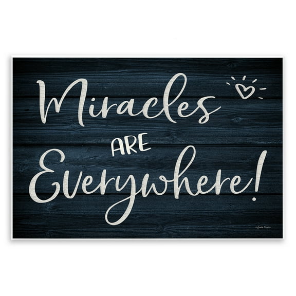 Stupell Industries Miracles Are Everywhere Text & Numbers Painting Unframed Art Print Wall Art, 15 x 10