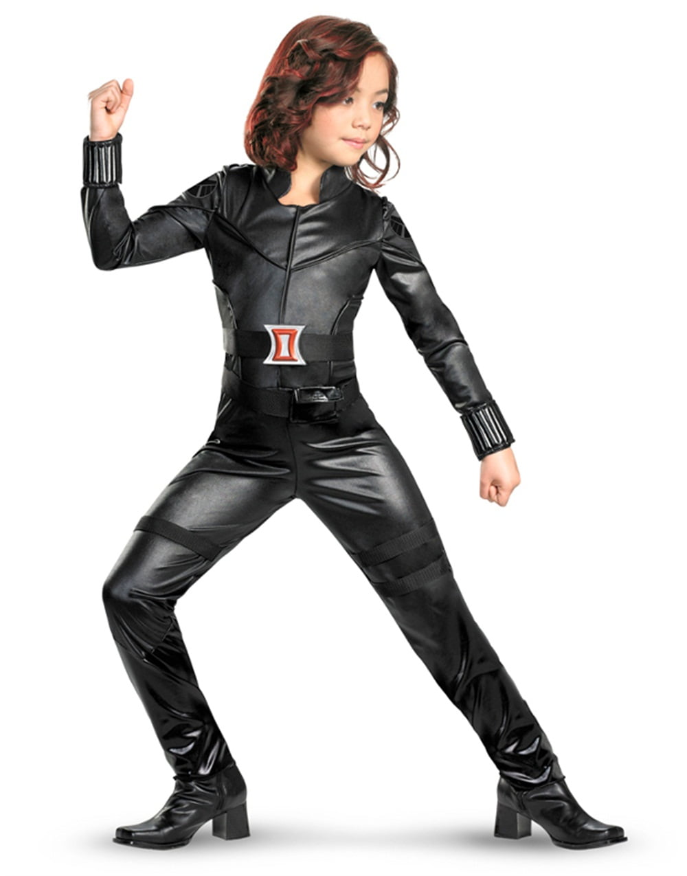 Black Widow Child Girls Costume Avengers Agent Jumpsuit Halloween