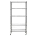 Ktaxon 5Tier Wire Shelving, Heavy Duty Rolling Steel Storage Rack