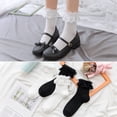 thumbnail image 3 of harmtty Winter socks 1 Pair Ladies Socks Solid Color Lace Short Tube Mesh Hollow Out Lolita Ruffle Stretch Princess Socks Streetwear White, 3 of 8
