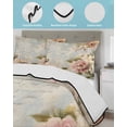 thumbnail image 4 of Farmhouse Pink Floral Full Size Down Alternative Comforter, Lightweight Comforter Quilt Bedding Set with Pillow Shams Spring Vintage Botanical Flowers All Seasons Bed Comforter Duvet Insert 78"x90", 4 of 7