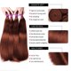 thumbnail image 2 of Arietis color marrón rojizo # 33 mechones rectos de hueso cabello humano tejido de cabello indio crudo de 30 pulgadas para extensión de mujeres 1/3/4 Uds, 2 of 5