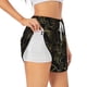 thumbnail image 1 of Balery Gold Gloss Outline Floral Pantalones cortos deportivos para mujer con forro y dos bolsillos, elásticos, para entrenamiento, gimnasio, yoga-XX-Large, 1 of 7
