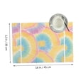 thumbnail image 2 of 4 Pce Oil Proof And Heat Insulation Tray Mat 12x18in Western Dining Table Tablecloth Mat For Family Banquet Picnic Yellow Tie-Dye Background Rainbow Colors_3, 2 of 8
