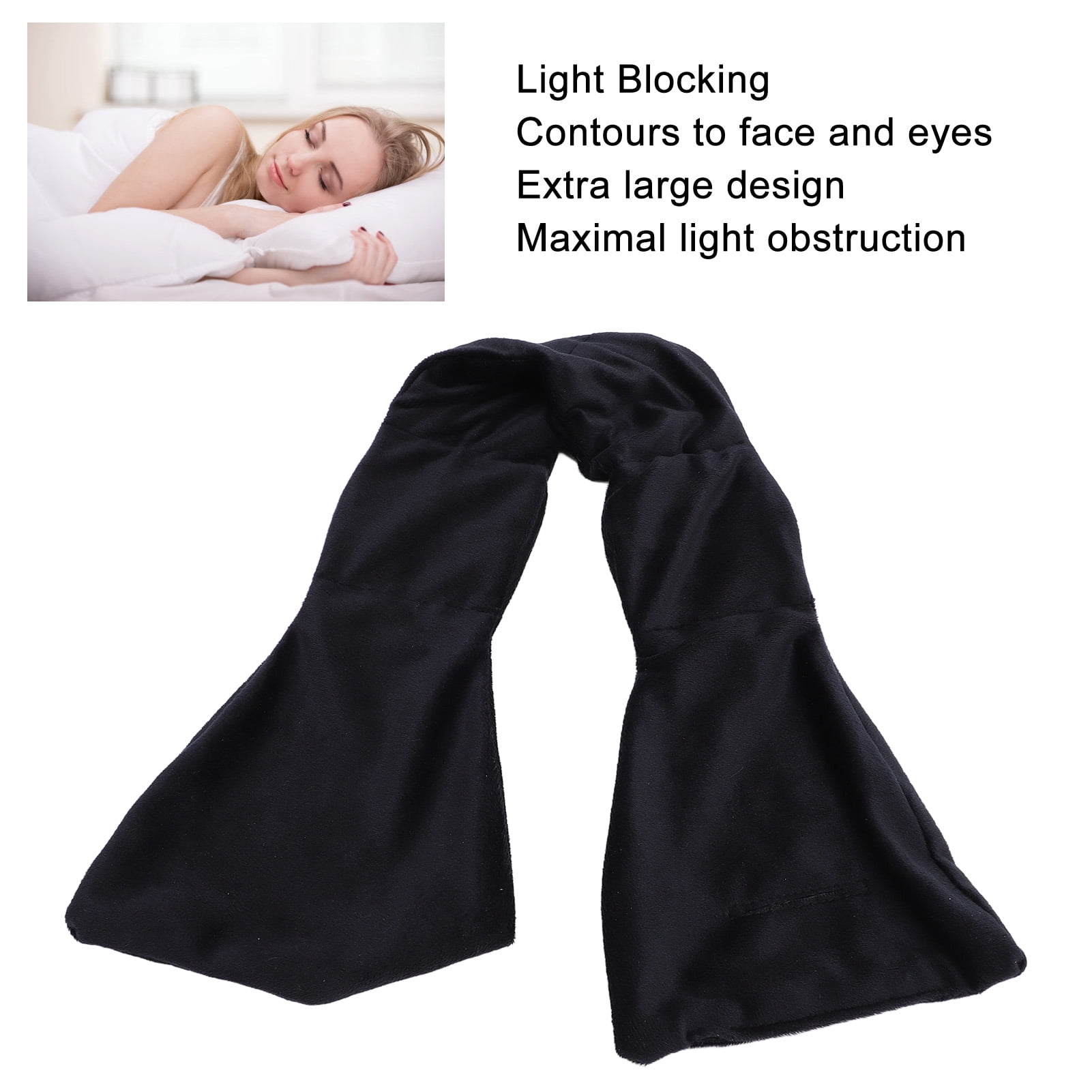 BIMZUC Weighted Eye Cover for Sleeping Light Blocking Soft Cold Compress Sleep Mask Deep Rest Black Ideal for Travel Meditation and Naps (30.3 inches / 77 cm)