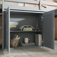 thumbnail image 3 of Twin Size Low Loft Bed with Pulling-Out Desk and Storage Cabinets, Multiple Functions Wooden Loft Bed Frame with Storage Shelves and Drawers for Teens Boys Girls, Grey, 3 of 8