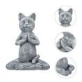 thumbnail image 6 of HOMEMAXS Cat Figurines Praying Cat Statue Home Decor Fitness 11x8.5cm Grey, 6 of 8