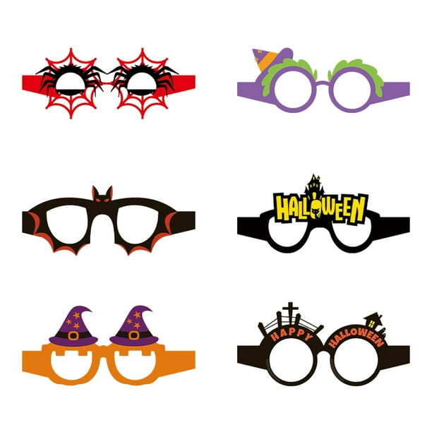 ¡Fiesta De Halloween! Pack De 6 Gafas Para Niños, Accesorios Para Fotos Y Gafas Decorativas De Papel