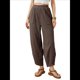 thumbnail image 3 of Pantalones Anchos y Holgados para Mujer, Estilo Palazzo Harén, Informales, con Cintura Elástica y Bolsillos. Café L, 3 of 10