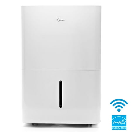 Midea 50-Pint EnergyStar Smart Dehumidifier for Wet Rooms with Pump  White  MAD50PS1WS-E
