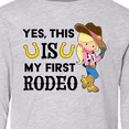 thumbnail image 4 of Inktastic Yes, This is My First Rodeo- Cowgirl in Hat and Boots Long Sleeve Youth T-Shirt, 4 of 5